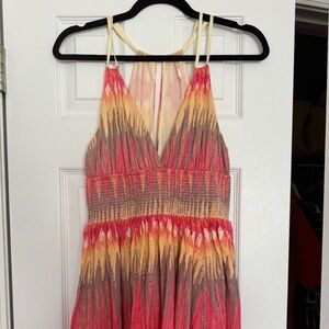 Free People Small Dress Pink, Orange, Yellow, and Gold